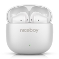 Niceboy Beans 4 POP - Ασύρματα ακουστικά 200 mAh + 2x 30 mAh IPX4 λευκό