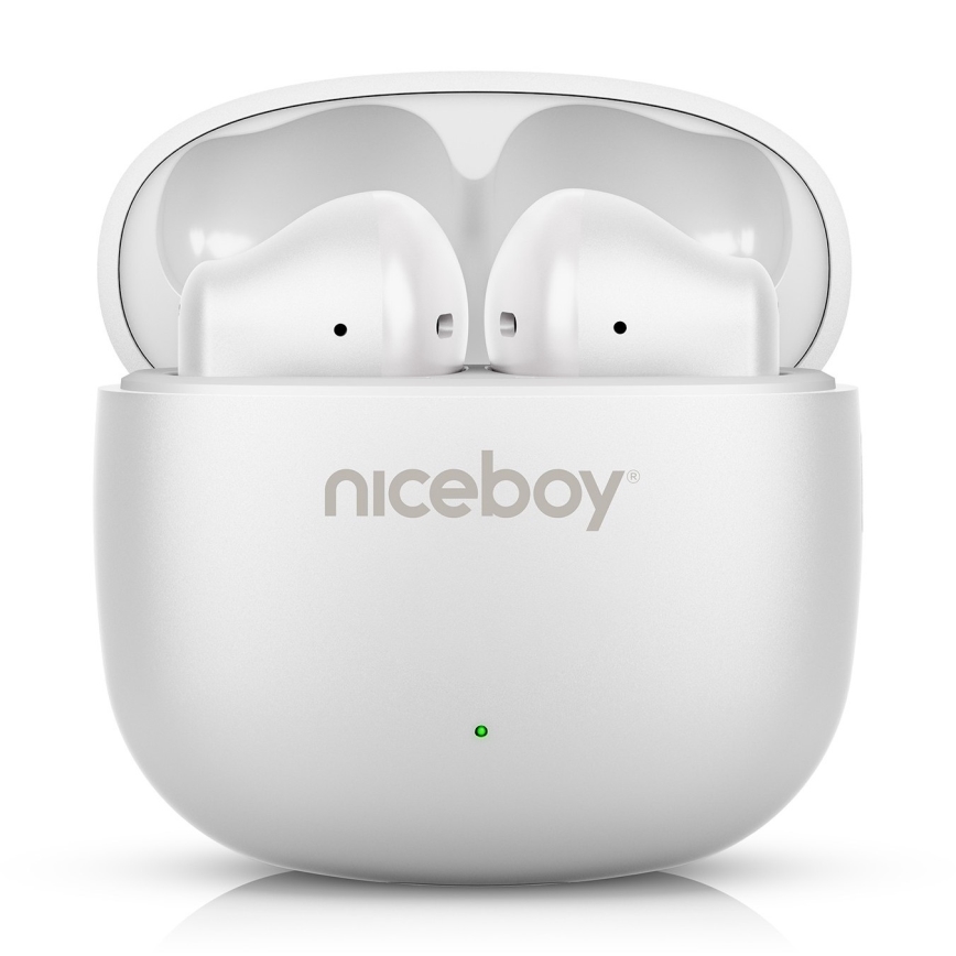 Niceboy Beans 4 POP - Ασύρματα ακουστικά 200 mAh + 2x 30 mAh IPX4 λευκό
