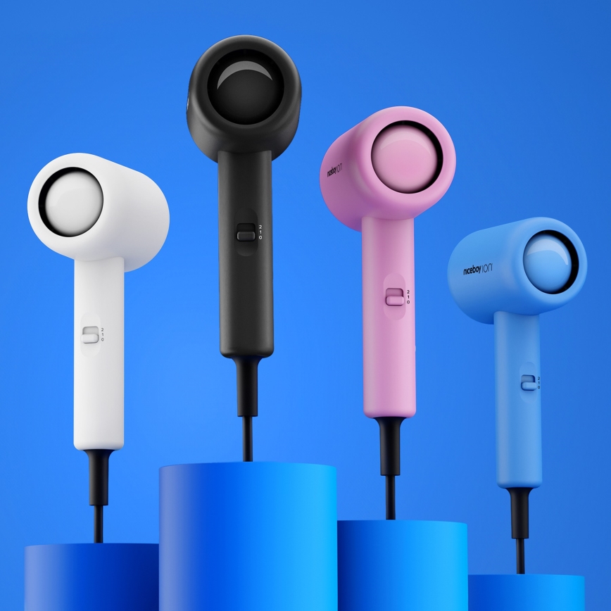 Niceboy ION AirSonic POP - Πιστολάκι μαλλιών 1400W/230V λευκό