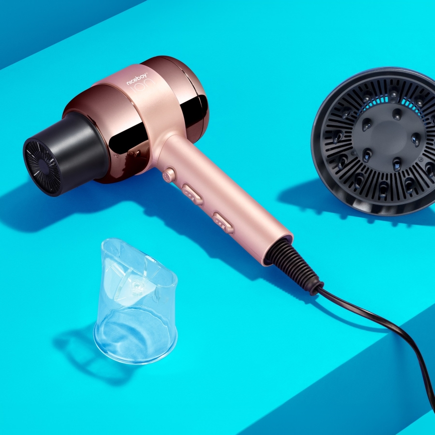 Niceboy ION AirSonic PRO - Πιστολάκι μαλλιών 2200W/230V ροζ