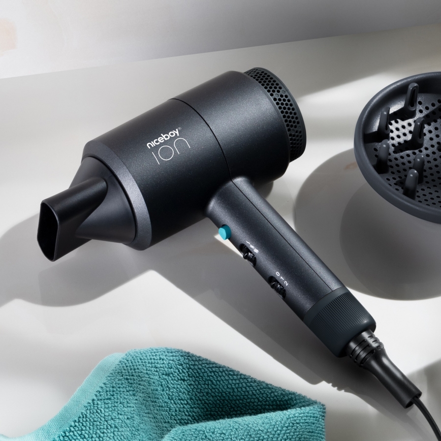 Niceboy ION AirSonic STAR - Πιστολάκι μαλλιών 2100W/230V μαύρο
