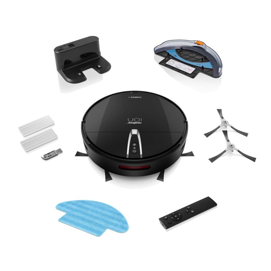 Niceboy ION Charles i4 - Έξυπνη ρομποτική σκούπα 2 σε 1 4400 mAh Wi-Fi μαύρο + τηλεχειριστήριο