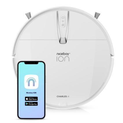 Niceboy ION Charles i4 - Σκούπα ρομπότ 2σε1 4400 mAh Wi-Fi λευκό + τηλεχειριστήριο