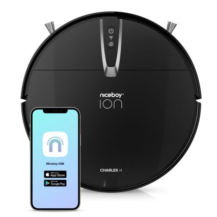 Niceboy ION Charles i4 - Σκούπα ρομπότ 2σε1 4400 mAh Wi-Fi μαύρο + τηλεχειριστήριο
