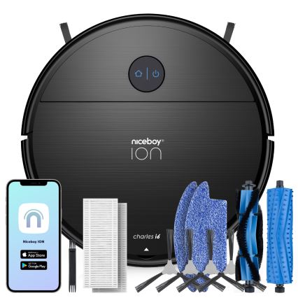 Niceboy ION Charles i6 - Έξυπνη ρομποτική σκούπα 2 σε 1 2600 mAh Wi-Fi μαύρο