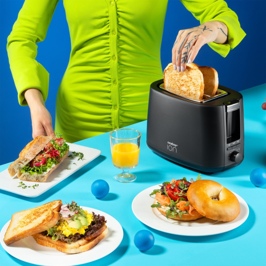 Niceboy ION Cruncher C1 - Φρυγανιέρα 2 θέσεων και επίπεδα ροδίσματος 750W/230V μαύρο