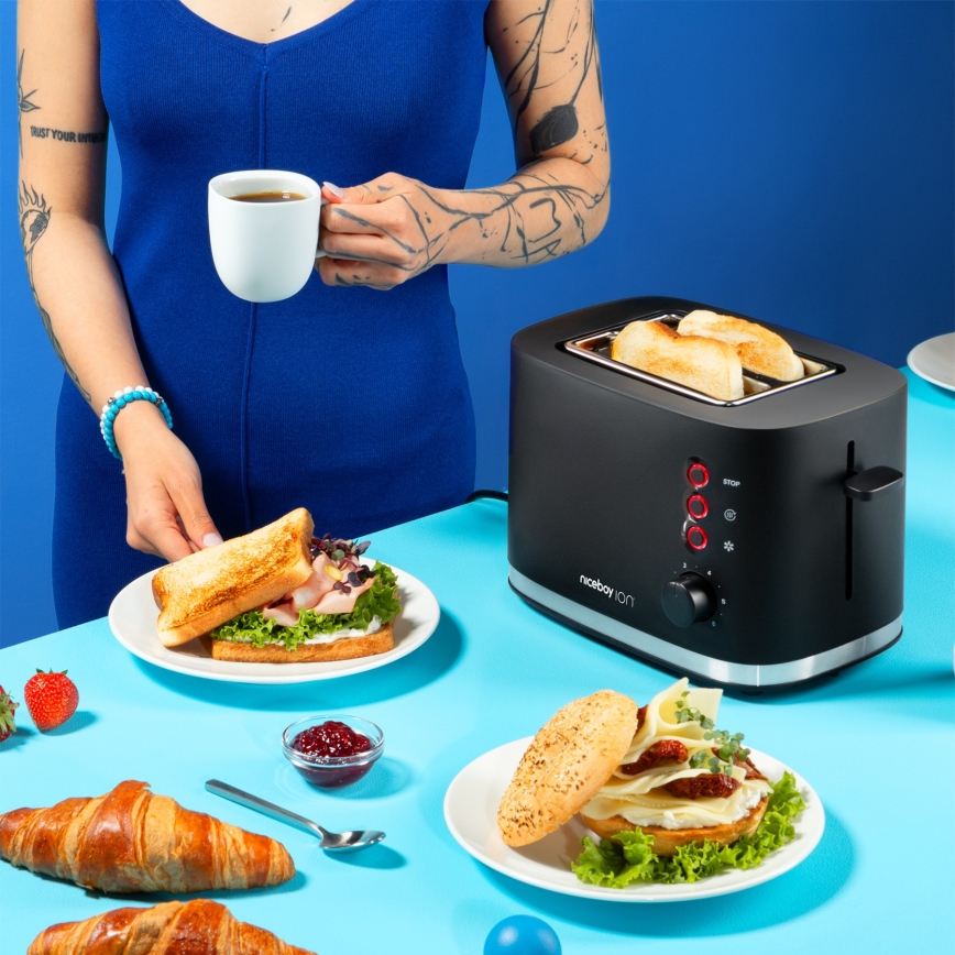 Niceboy ION Cruncher C3 - Φρυγανιέρα 2 θέσεων και επίπεδα ροδίσματος 870W/230V μαύρο