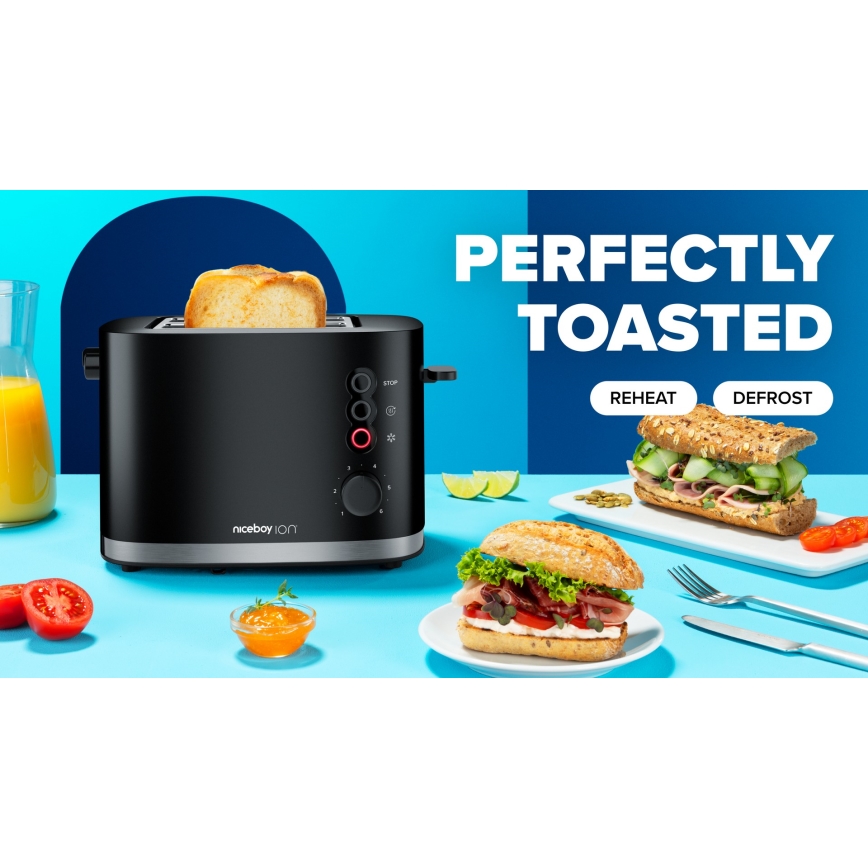 Niceboy ION Cruncher C3 - Φρυγανιέρα 2 θέσεων και επίπεδα ροδίσματος 870W/230V μαύρο