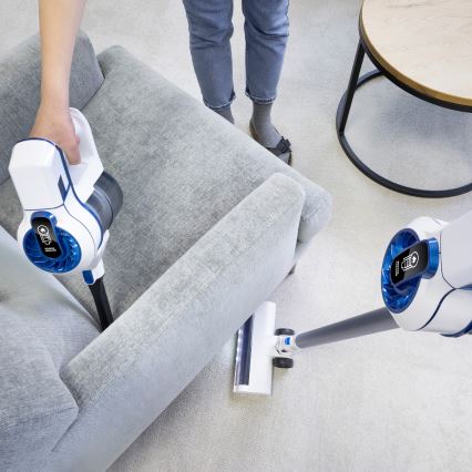 Niceboy ION Hurricane H5 - Ασύρματη ράβδος ηλεκτρικής σκούπας 2 σε 1 150W/2200 mAh λευκό/μπλε