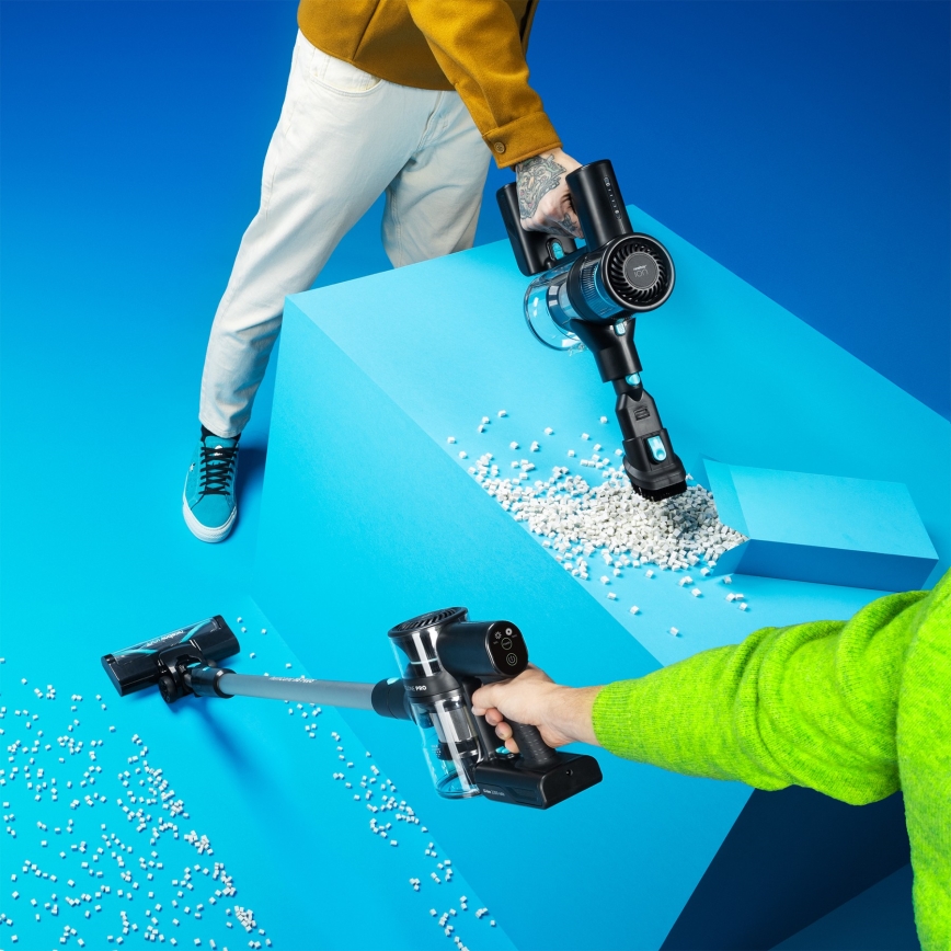 Niceboy ION Hurricane H5 Plus - Ασύρματη ράβδος ηλεκτρικής σκούπας 2 σε 1 140W/2200 mAh μαύρο