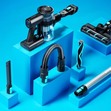 Niceboy ION Hurricane H5 Plus - Ασύρματη ράβδος ηλεκτρικής σκούπας 2 σε 1 140W/2200 mAh μαύρο