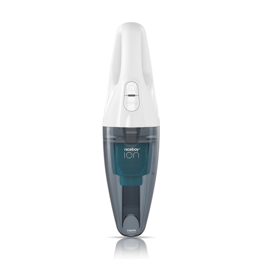 Niceboy ION Hurricane R1 - Επαναφορτιζόμενο σκουπάκι χειρός 50W/2200 mAh λευκό/μπλε