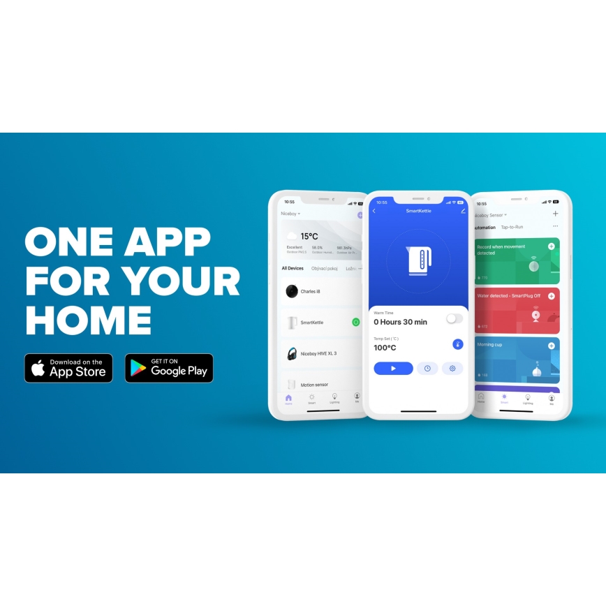 Niceboy ION SmartKettle - Έξυπνος βραστήρας με θερμοστάτη 1,7 l 2200W/230V Wi-Fi μαύρο