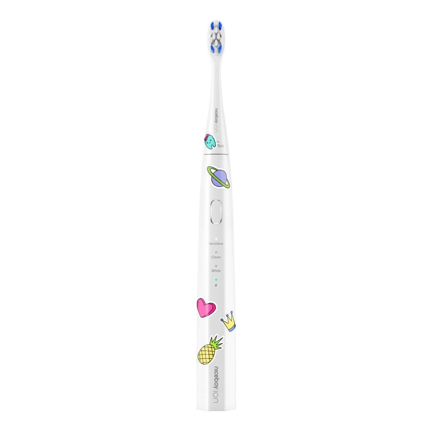 Niceboy ION Sonic Kids - Παιδική οδοντόβουρτσα με ήχο 500 mAh IPX7 λευκό