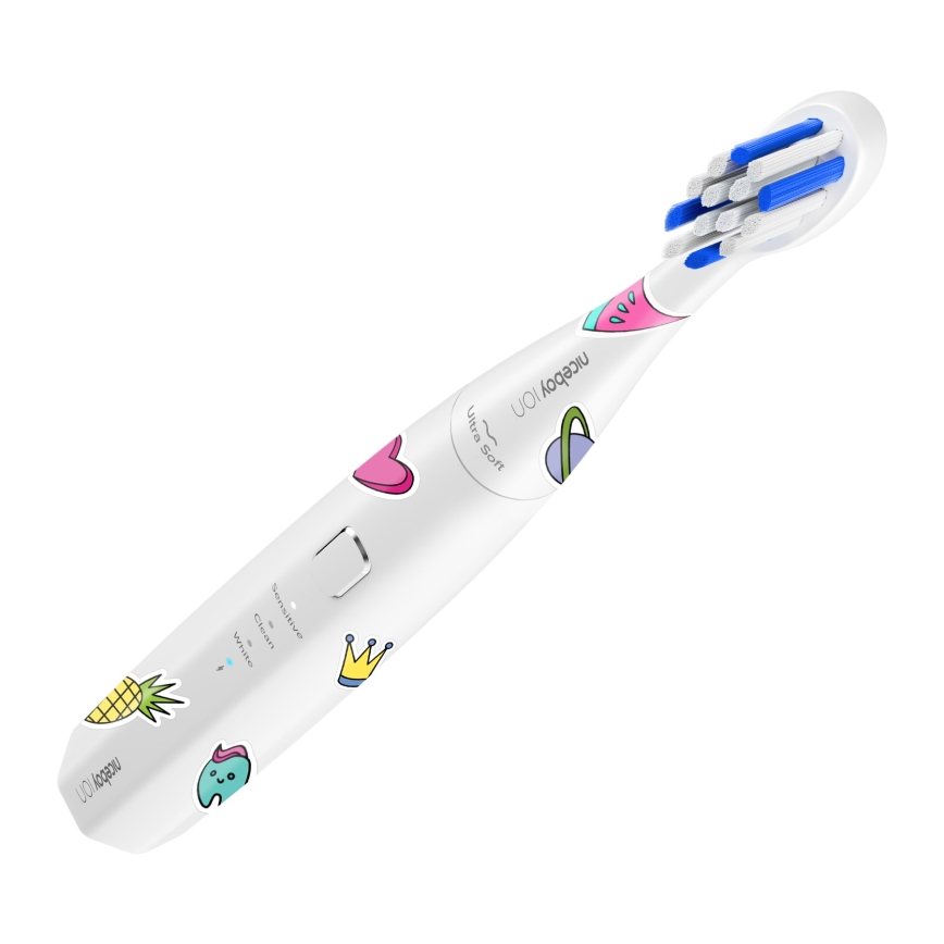 Niceboy ION Sonic Kids - Παιδική οδοντόβουρτσα με ήχο 500 mAh IPX7 λευκό