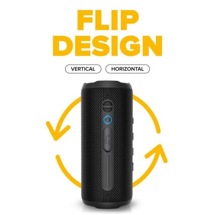 Niceboy Nexus - Ασύρματο ηχείο LED με μικρόφωνο 26W/4000 mAh IPX6 μαύρο