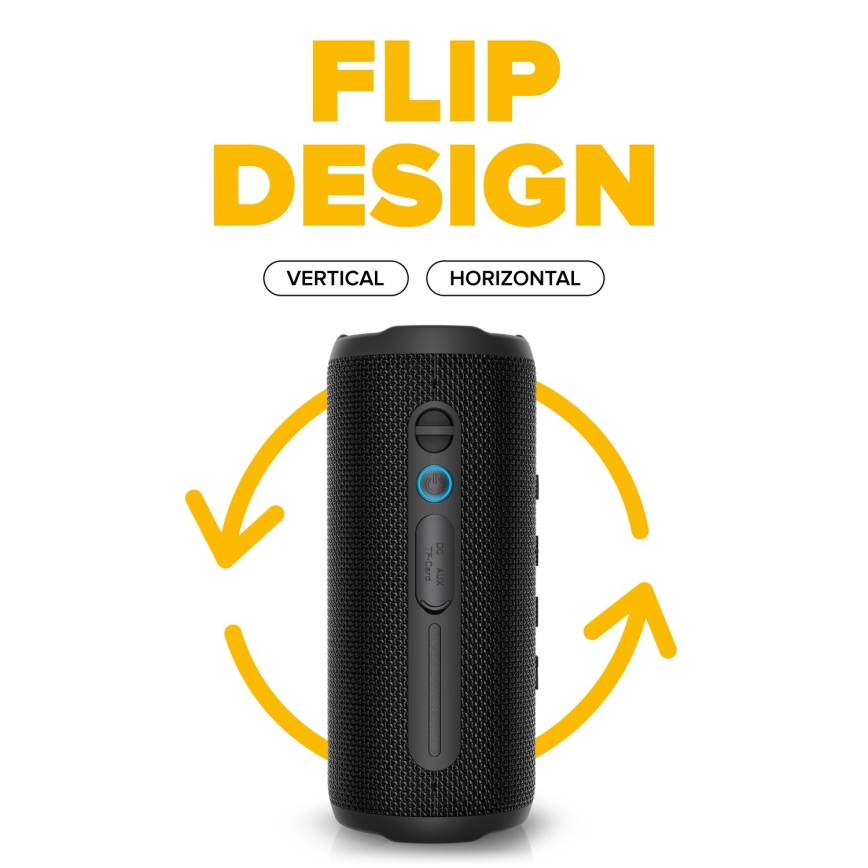 Niceboy Nexus - Ασύρματο ηχείο LED με μικρόφωνο 26W/4000 mAh IPX6 μαύρο