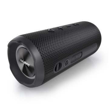 Niceboy Nexus - LED Ασύρματο ηχείο με μικρόφωνο 26W/4000 mAh IPX6 μαύρο