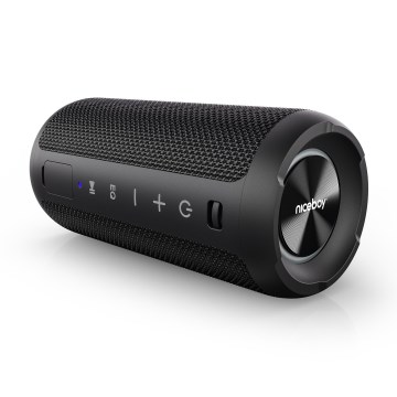 Niceboy Orion - LED Ασύρματο ηχείο με μικρόφωνο 24W/2200 mAh IPX7 μαύρο