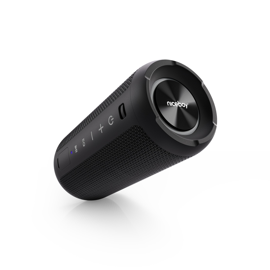 Niceboy Orion - LED Ασύρματο ηχείο με μικρόφωνο 24W/2200 mAh IPX7 μαύρο