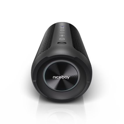 Niceboy Orion - LED Ασύρματο ηχείο με μικρόφωνο 24W/2200 mAh IPX7 μαύρο