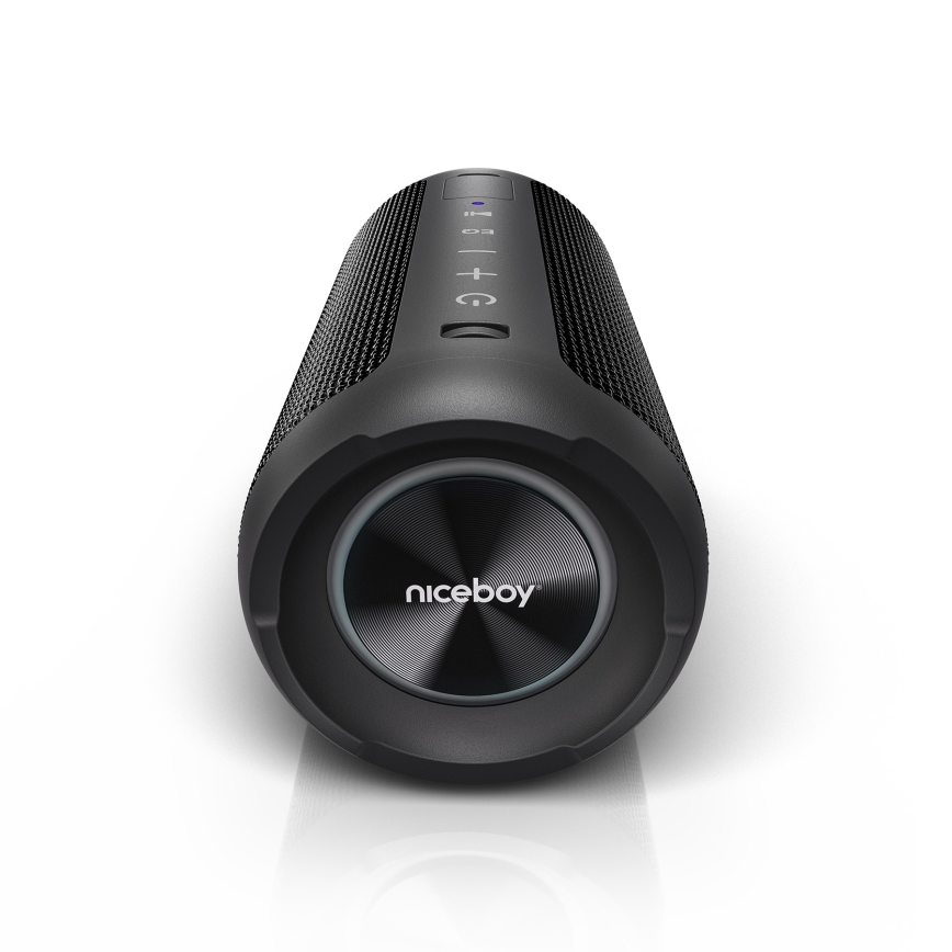 Niceboy Orion - LED Ασύρματο ηχείο με μικρόφωνο 24W/2200 mAh IPX7 μαύρο