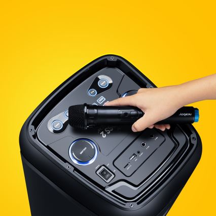 Niceboy PARTY Boss 2 - LED Ασύρματο ηχείο με μικρόφωνο και power bank λειτουργία 200W/4500 mAh + τηλεχειριστήριο
