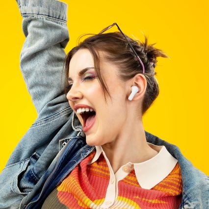 Niceboy Pins 4 - Ασύρματα ακουστικά με ANC 400 mAh + 2x 50 mAh IPX4 λευκό