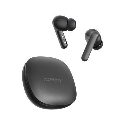 Niceboy Pins 4 PRO - Ασύρματα ακουστικά με ANC 380 mAh + 2x 35 mAh IP54 μαύρο
