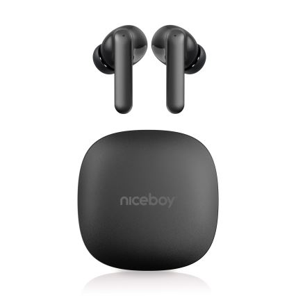 Niceboy Pins 4 PRO - Ασύρματα ακουστικά με ANC 380 mAh + 2x 35 mAh IP54 μαύρο