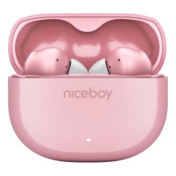 Niceboy Pins 4 - Ασύρματα ακουστικά με ANC 400 mAh + 2x 50 mAh IPX4 ροζ