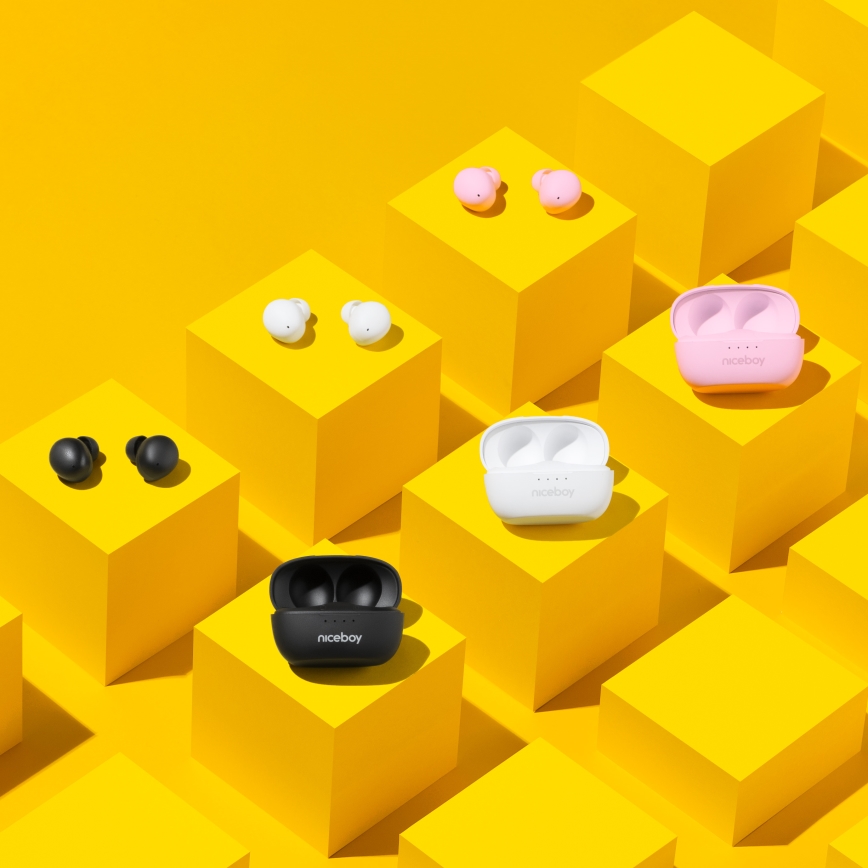 Niceboy Podsie 4 POP - Ασύρματα ακουστικά 400 mAh + 2x 40 mAh IPX4 ροζ