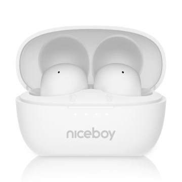 Niceboy Podsie 4 POP - Ασύρματα ακουστικά 400 mAh + 2x 40 mAh IPX4 λευκό