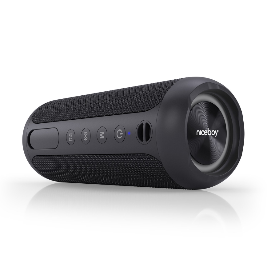 Niceboy Polaris - LED Ασύρματο ηχείο με μικρόφωνο 30W/4000 mAh IPX7 μαύρο