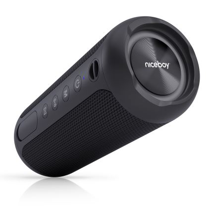Niceboy Polaris - LED Ασύρματο ηχείο με μικρόφωνο 30W/4000 mAh IPX7 μαύρο
