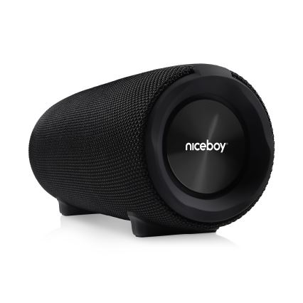 Niceboy Titan 4 - LED Ασύρματο ηχείο με μικρόφωνο και power bank λειτουργία 50W/4000 mAh IPX7 μαύρο