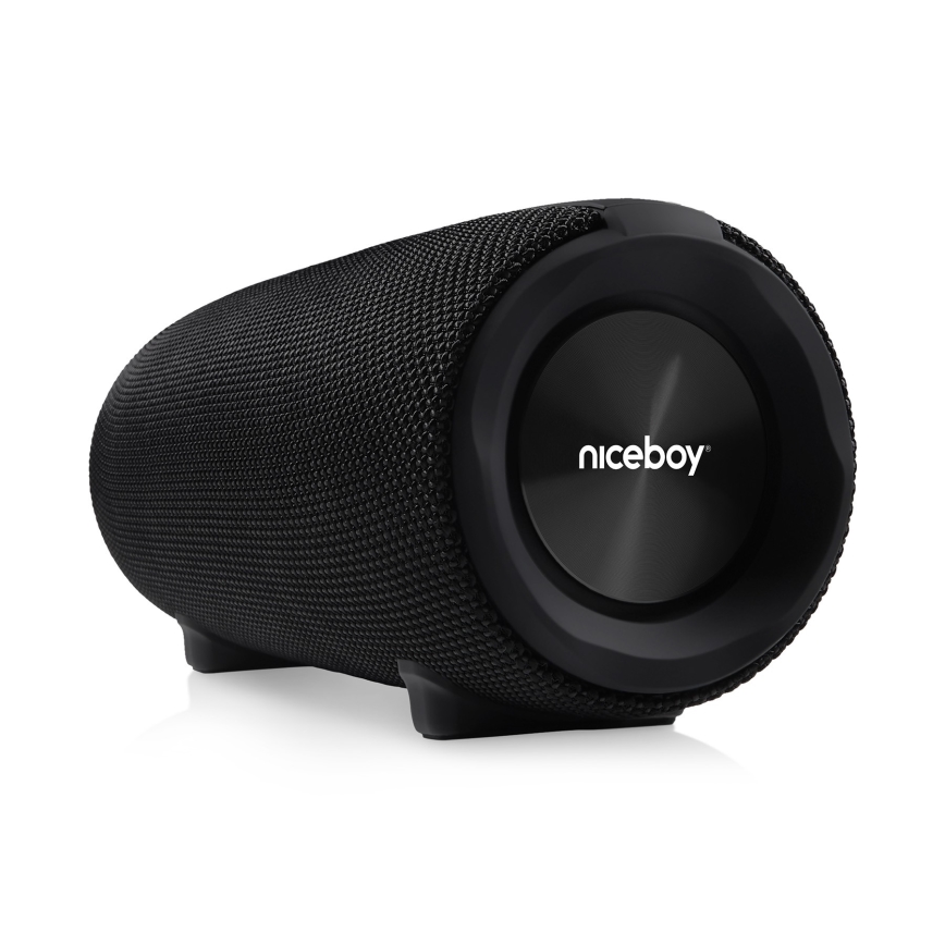 Niceboy Titan 4 - LED Ασύρματο ηχείο με μικρόφωνο και power bank λειτουργία 50W/4000 mAh IPX7 μαύρο
