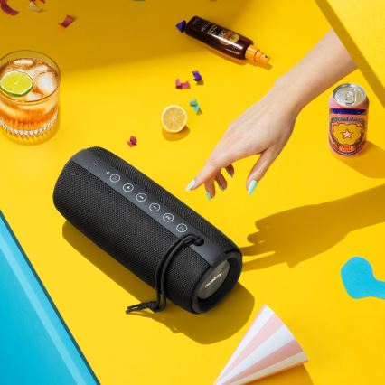 Niceboy Titan 4 - LED Ασύρματο ηχείο με μικρόφωνο και power bank λειτουργία 50W/4000 mAh IPX7 μαύρο