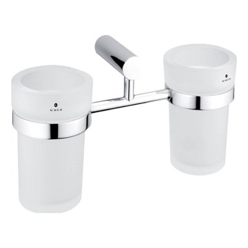 NIMCO BR 11058DW-26 - Επιτοίχια βάση για οδοντόβουρτσες BORMO ματ γυαλί/γυαλιστερό χρώμιο