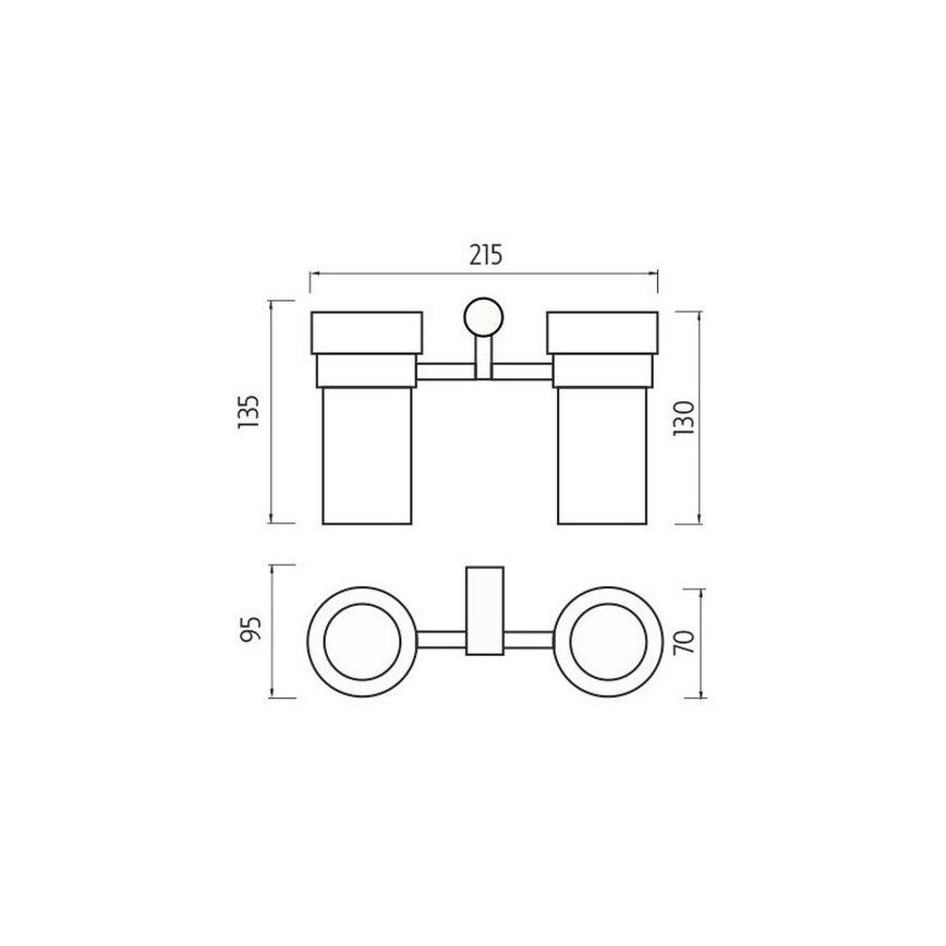 NIMCO BR 11058DW-26 - Επιτοίχια βάση για οδοντόβουρτσες BORMO ματ γυαλί/γυαλιστερό χρώμιο