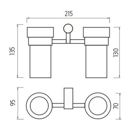 NIMCO BR 11058DW-26 - ποτηροθήκη μπάνιου BORMO ματ Γυαλί/γυαλιστερό χρώμιο