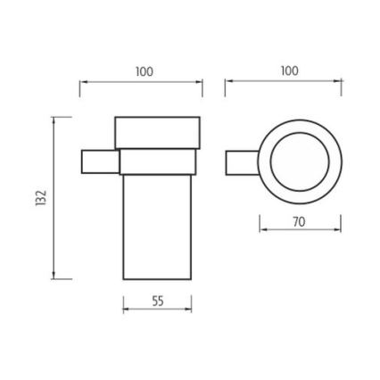 NIMCO BR 11058W-26 - ποτηροθήκη μπάνιου BORMO ματ Γυαλί/γυαλιστερό χρώμιο