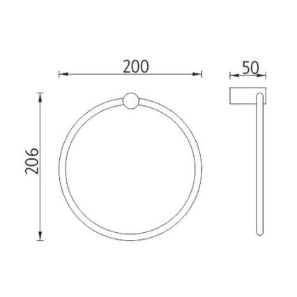 NIMCO BR 11060L-26 - Επιτοίχια πετσετοθήκη BORMO διάμετρος 20 cm γυαλιστερό χρώμιο
