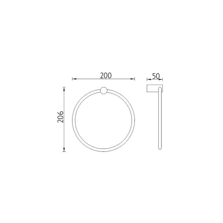 NIMCO BR 11060L-26 - Επιτοίχια πετσετοθήκη BORMO διάμετρος 20 cm γυαλιστερό χρώμιο