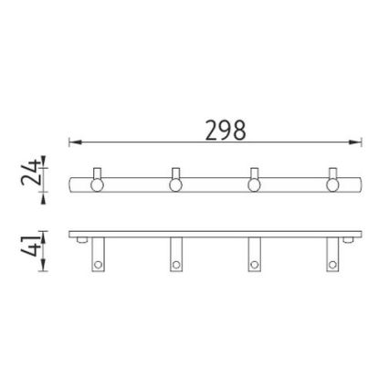 NIMCO BR 11104-26 - Επιτοίχια πετσετοθήκη BORMO 30 cm γυαλιστερό χρώμιο