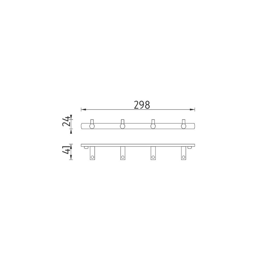 NIMCO BR 11104-26 - Επιτοίχια πετσετοθήκη BORMO 30 cm γυαλιστερό χρώμιο