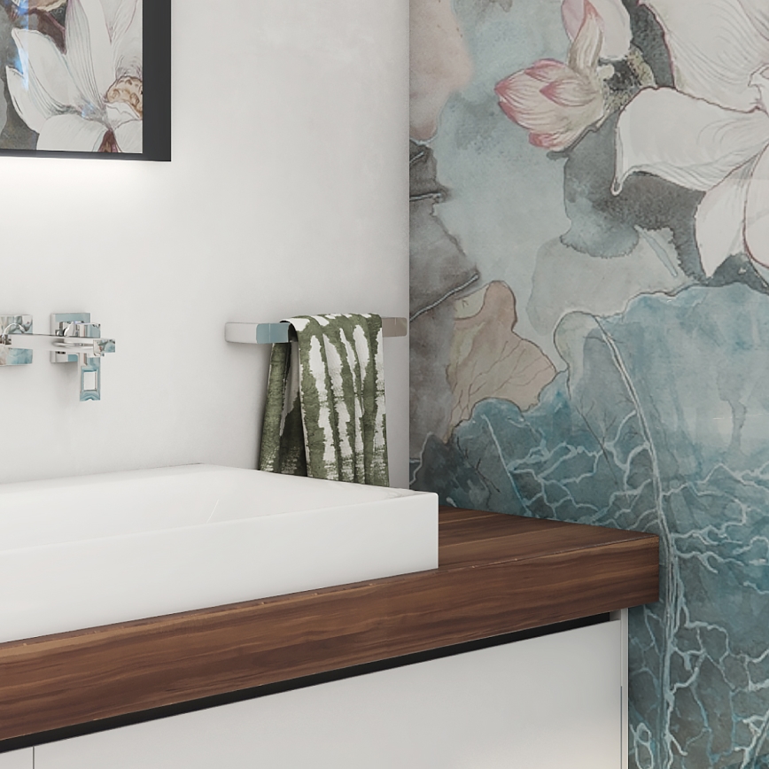 NIMCO MA 29035-26 - Επιτοίχια πετσετοθήκη MAYA 36 cm γυαλιστερό χρώμιο