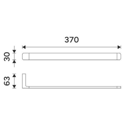 NIMCO MA 29097-26 - Επιτοίχια πετσετοθήκη MAYA 37 cm γυαλιστερό χρώμιο