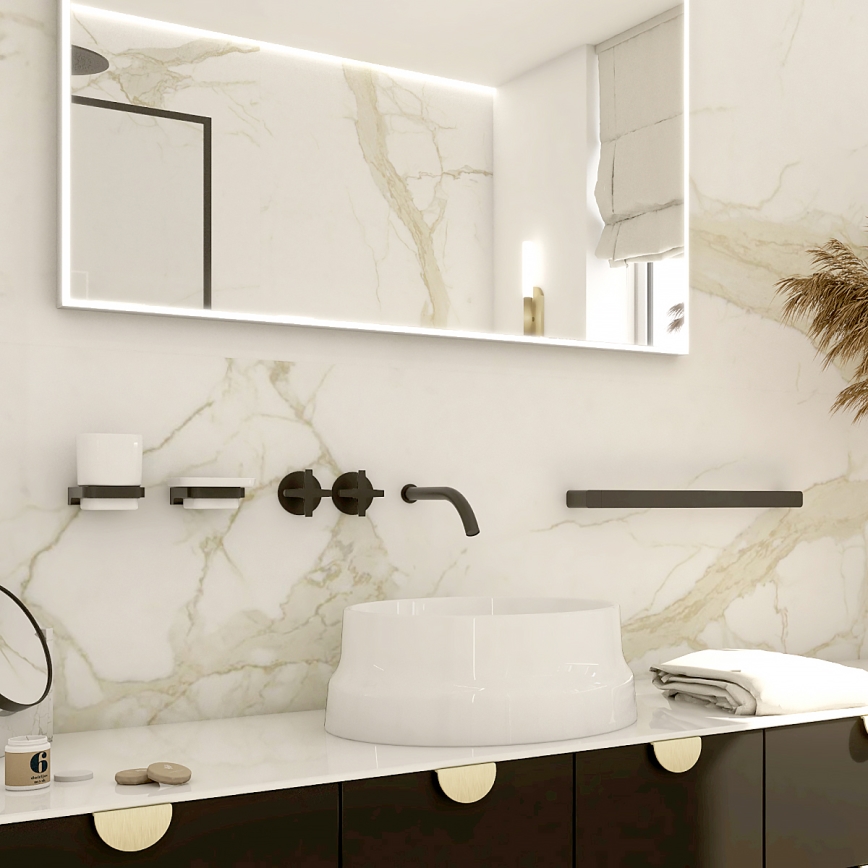 NIMCO MAC 29035-90 - Επιτοίχια πετσετοθήκη MAYA 36 cm ματ μαύρο