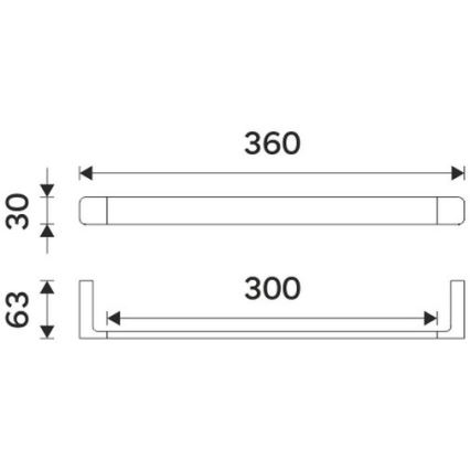 NIMCO MAC 29035-90 - Επιτοίχια πετσετοθήκη MAYA 36 cm ματ μαύρο